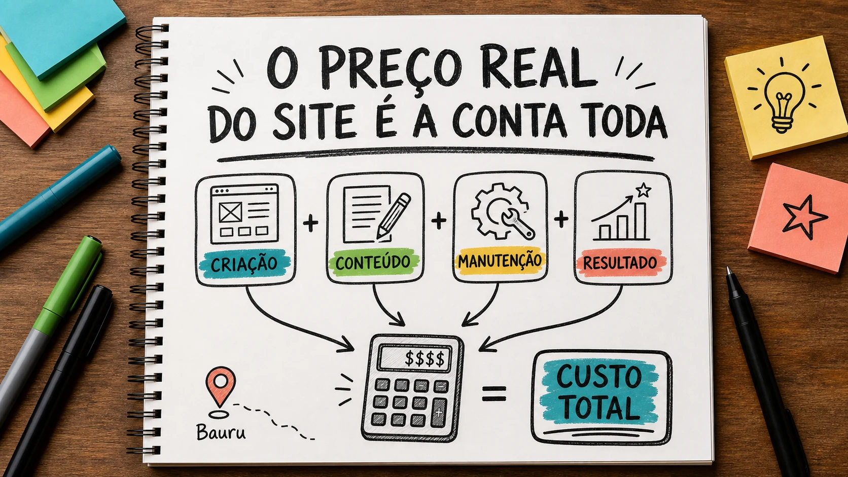 quanto custa um site calculado a partir do escopo real da empresa