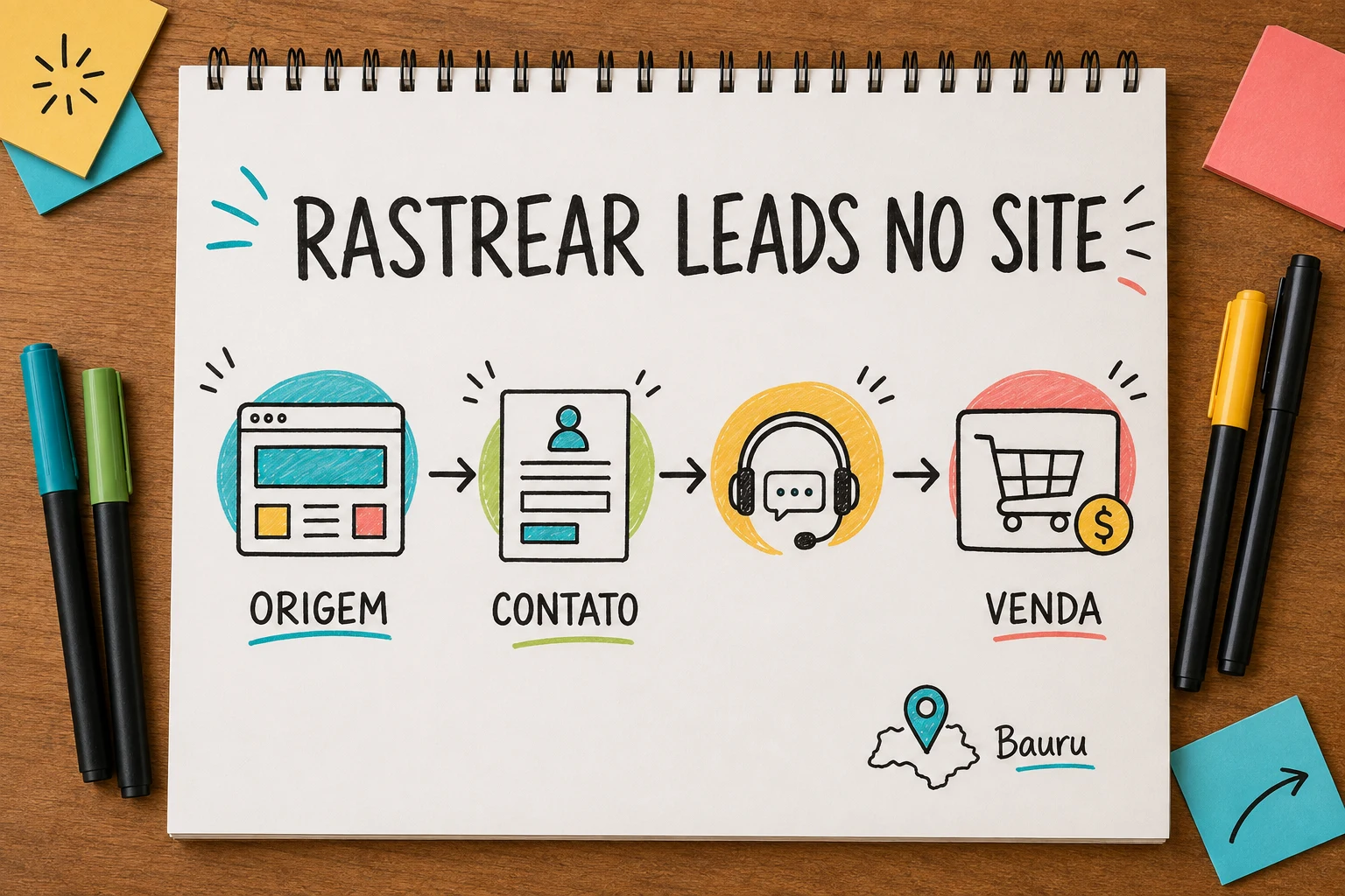 Rastrear leads no site conectando origem, formulário, atendimento e venda