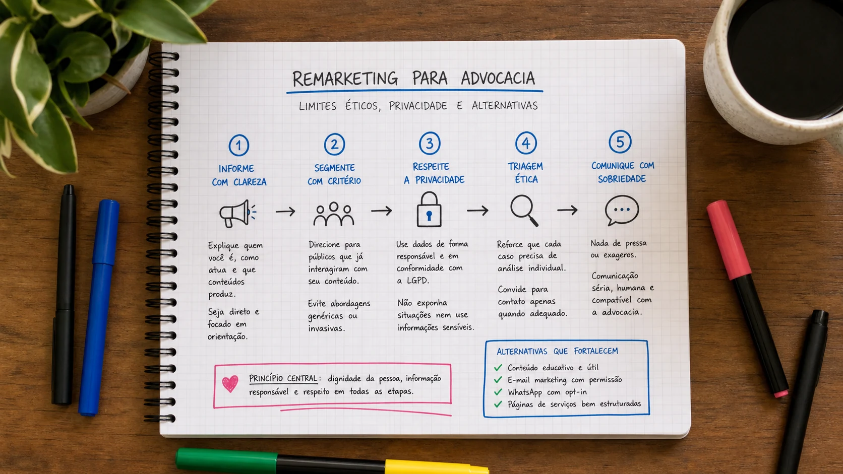 Infográfico sobre remarketing para advocacia aplicado a escritórios de advocacia.
