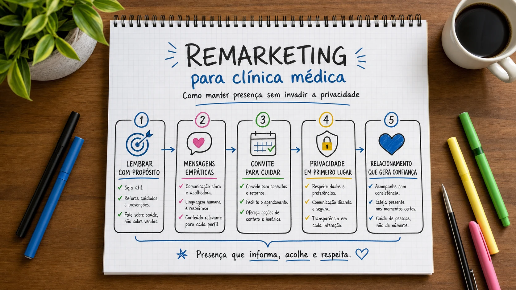 Infográfico sobre remarketing para clínica médica aplicado a clínicas médicas.