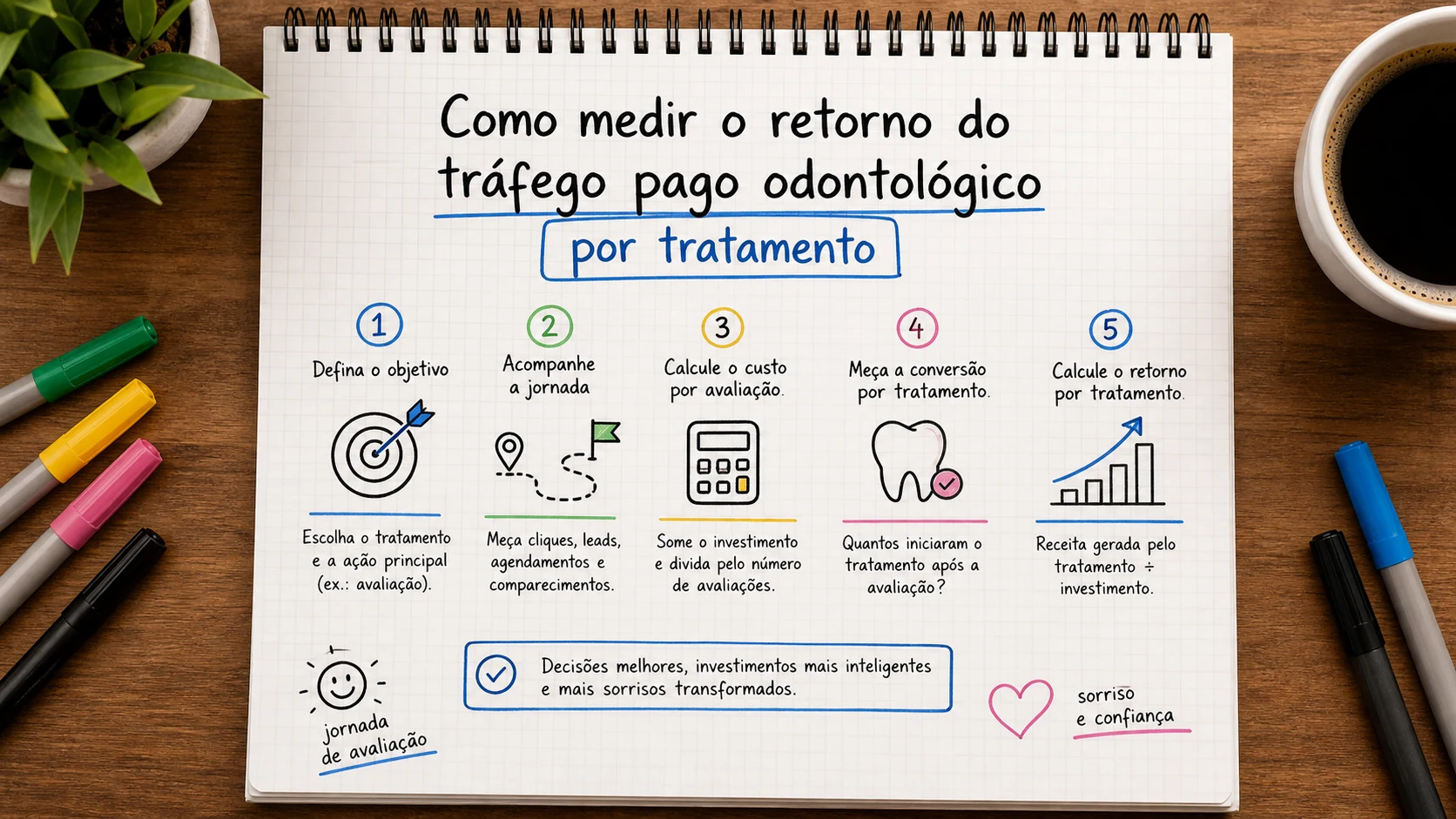Infográfico sobre retorno tráfego pago odontologia aplicado a clínicas odontológicas.