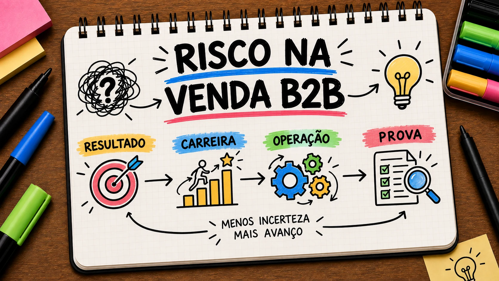 Risco percebido na venda B2B entre resultado, carreira, operação e prova