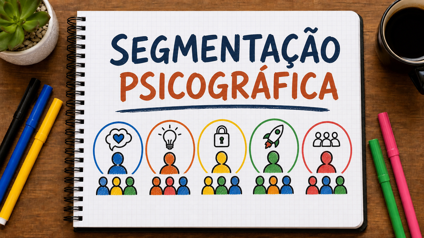 Diagrama conceitual sobre segmentação psicográfica aplicado à estratégia empresarial