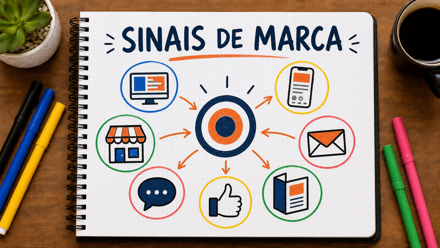 Diagrama conceitual sobre sinais de marca aplicado à estratégia empresarial