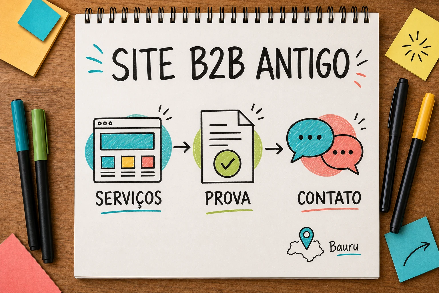 Site B2B antigo revisado para sustentar confiança em vendas complexas