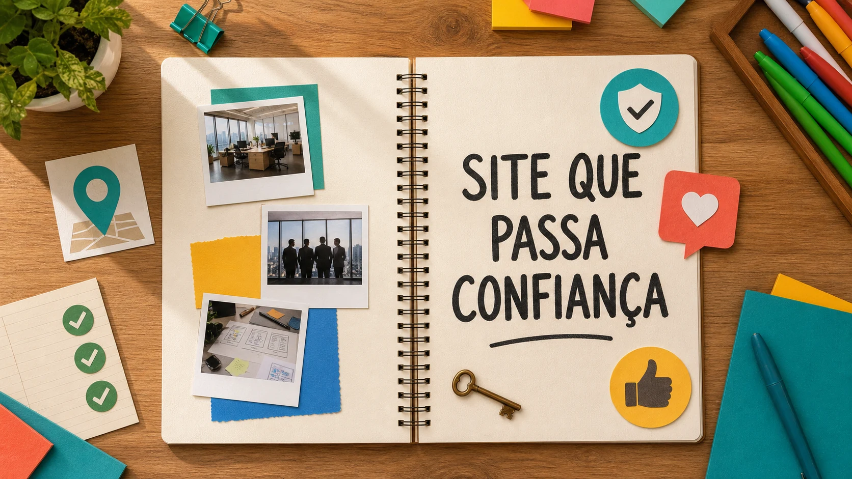 site para passar confiança com fotos, equipe e provas reais