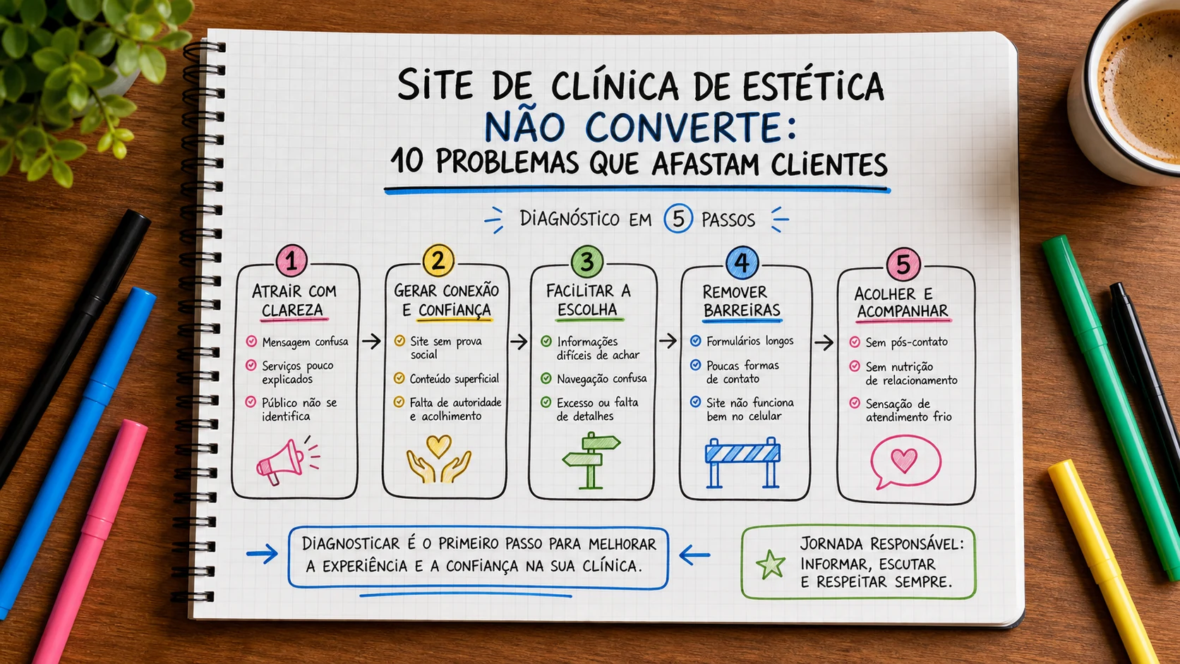 Infográfico sobre site de clínica de estética não converte aplicado a clínicas de estética.