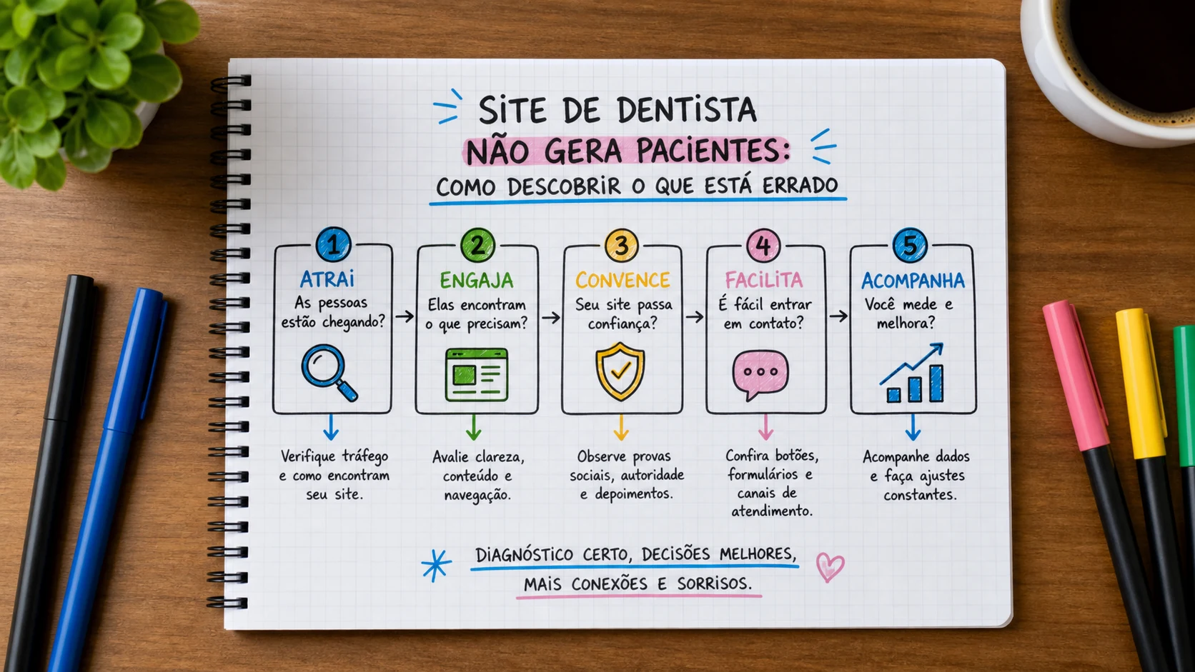 Infográfico sobre site de dentista não gera pacientes aplicado a clínicas odontológicas.