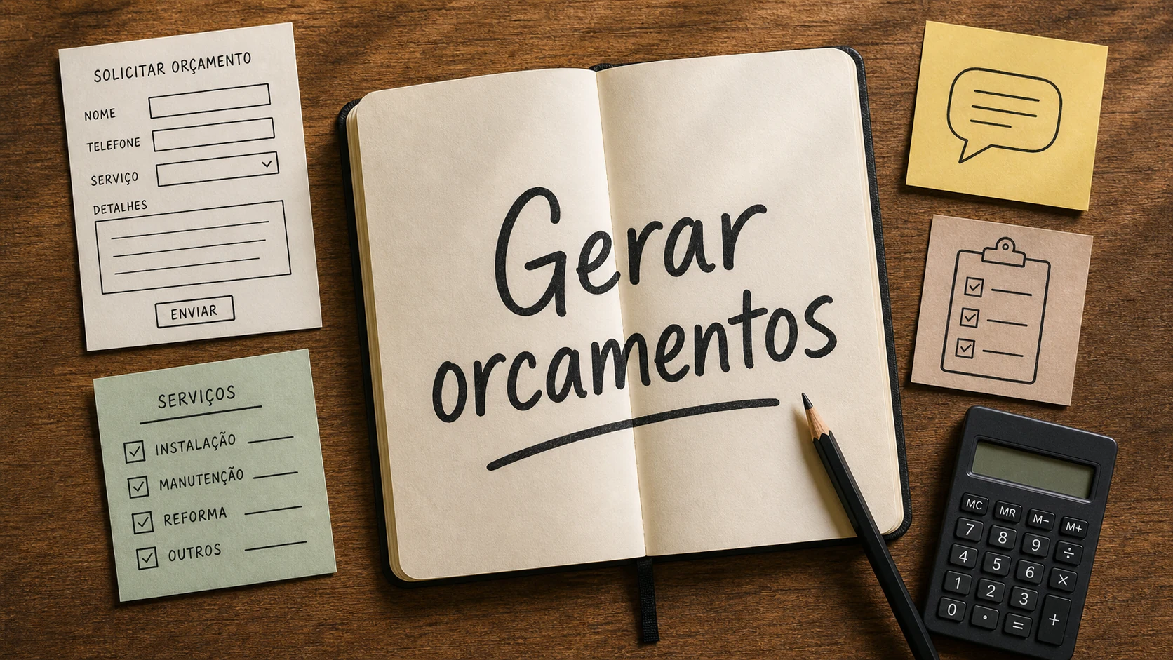 site para gerar orçamentos preço com serviços, provas e formulário adequado