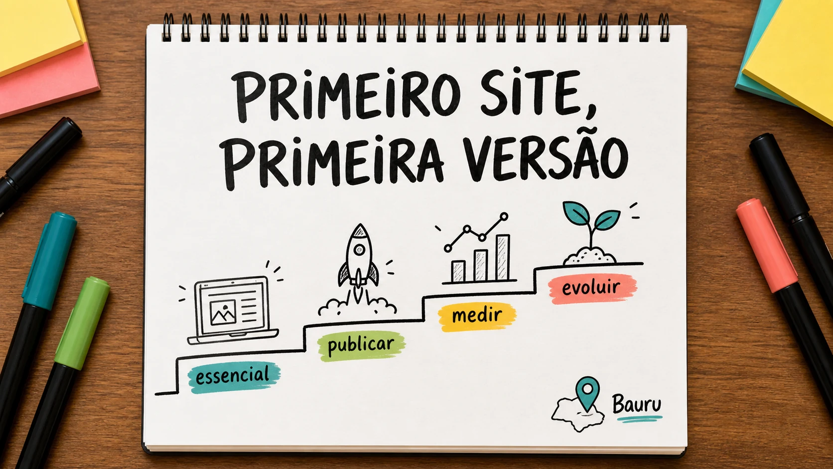 site para empresa pequena planejado como primeira versão profissional
