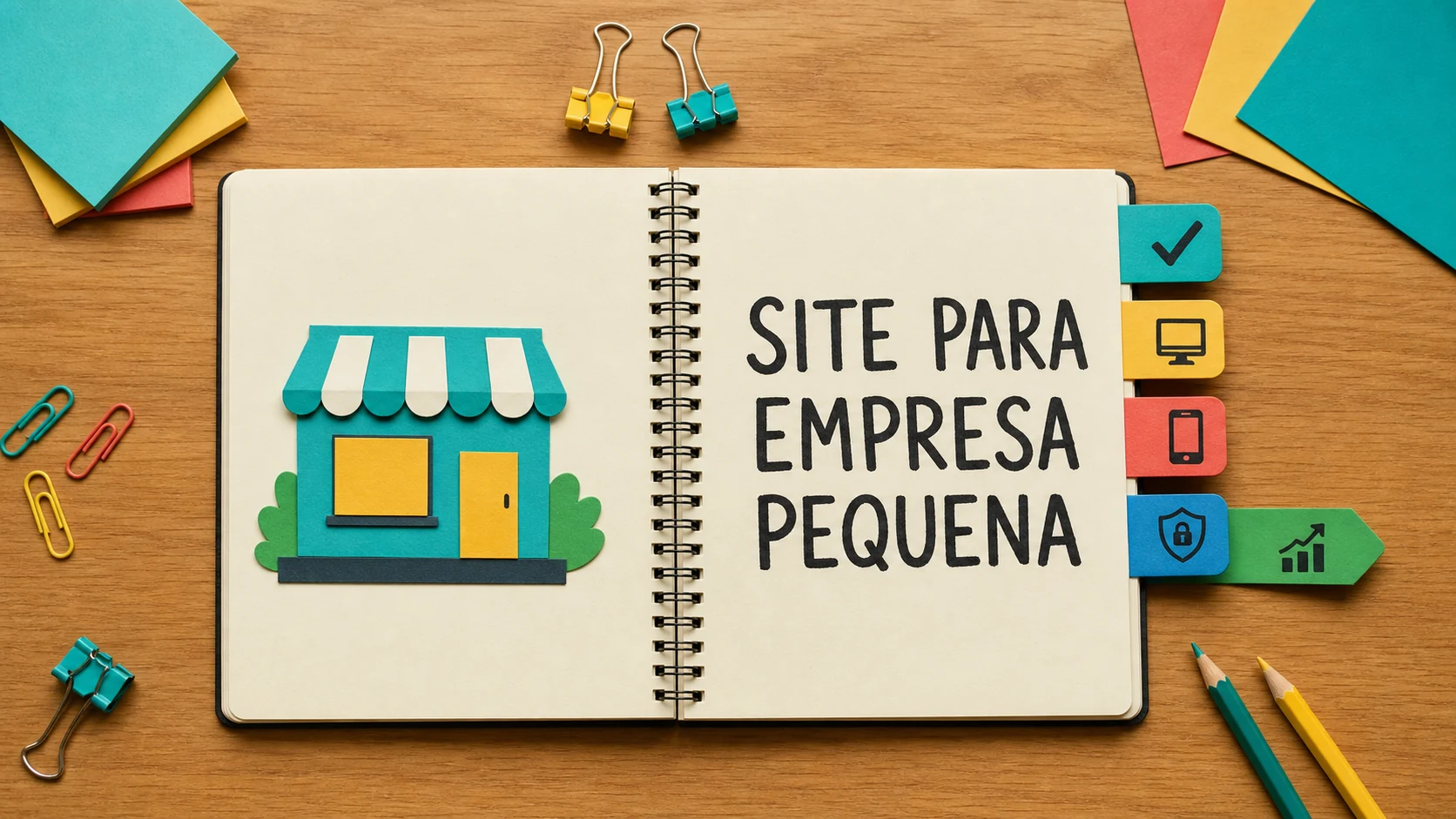 site para empresa pequena planejado como primeira versão profissional