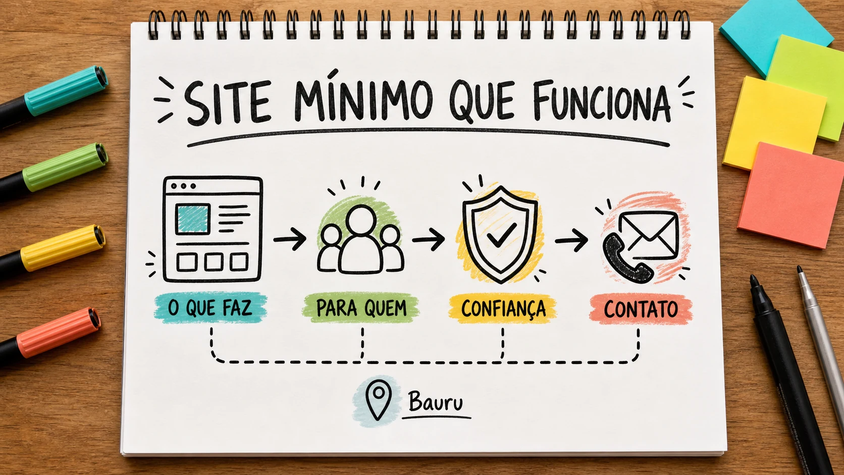 Site simples para prestador de serviço com área atendida e contato organizado