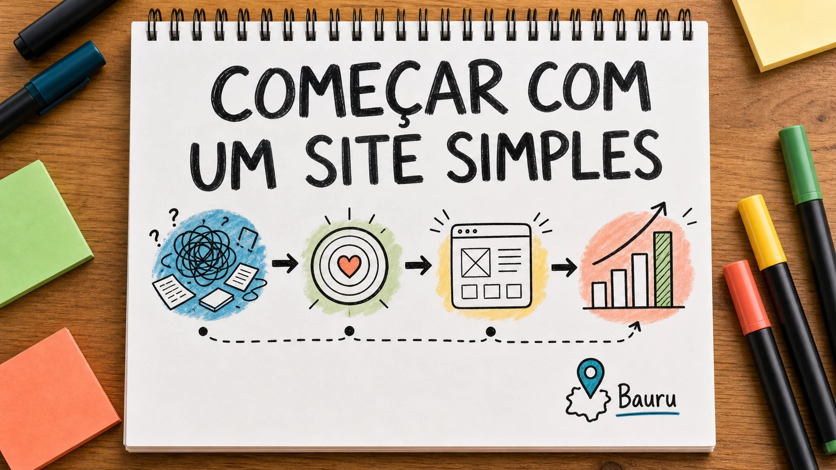 Site simples para quem está começando com serviço, cidade e contato prioritários