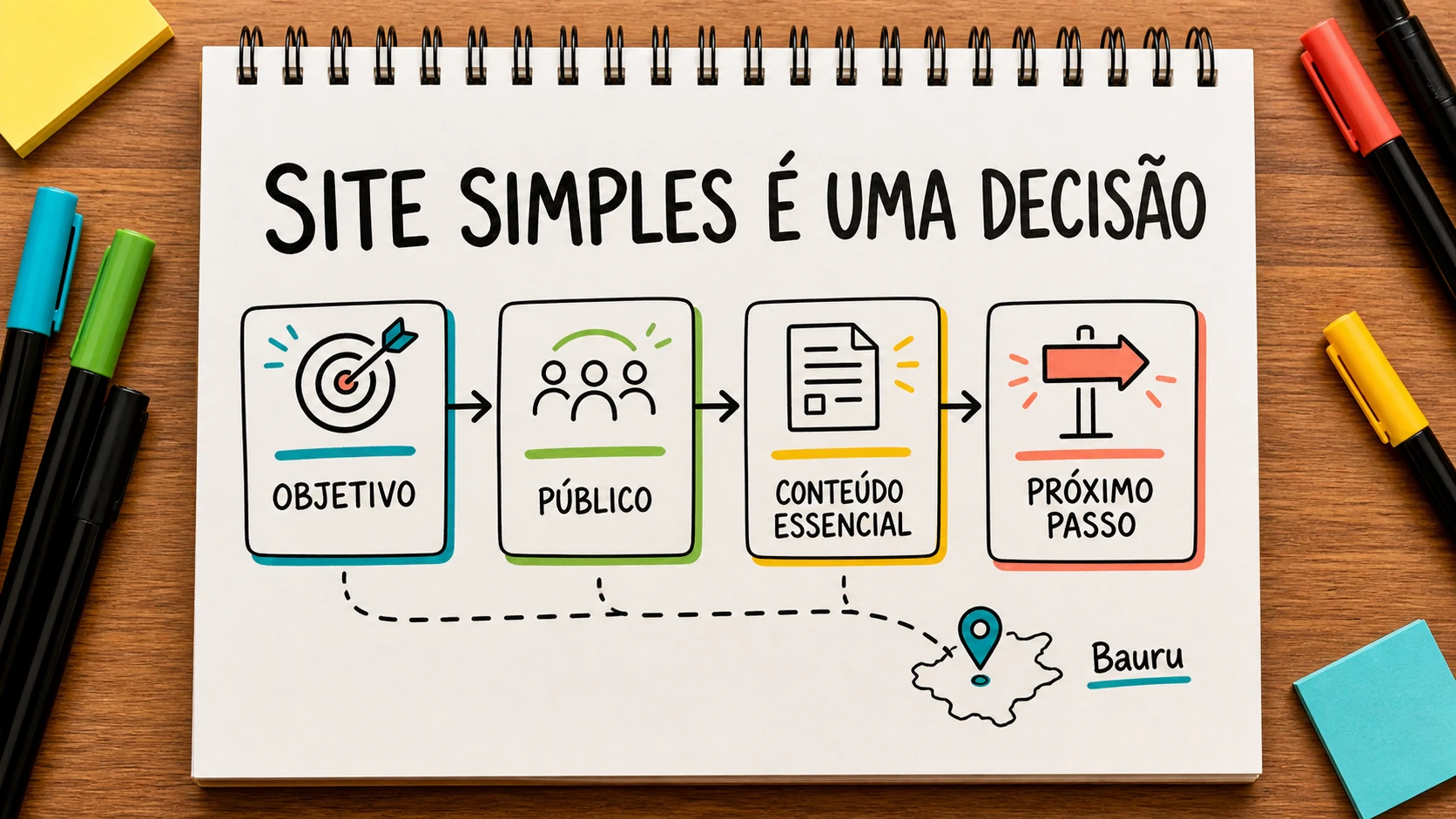 Site simples é suficiente representado por uma escolha de escopo para pequena empresa