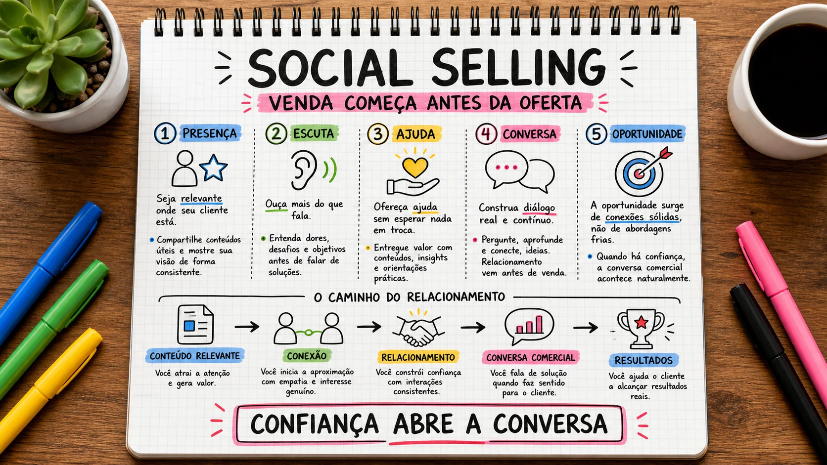 Social selling representado em uma cena editorial sobre escolha, contexto e decisão.