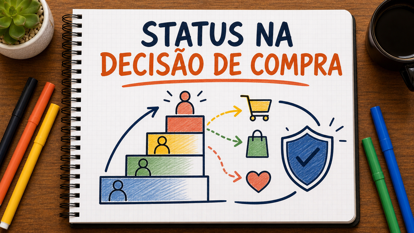 Diagrama conceitual sobre status na decisão de compra aplicado à estratégia empresarial