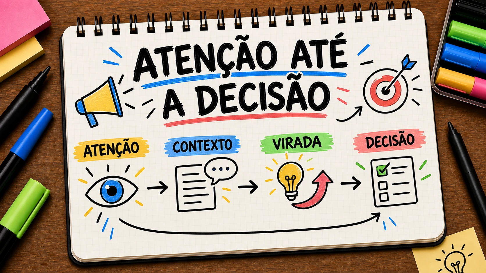 Storytelling conduzindo atenção, contexto, critério e decisão