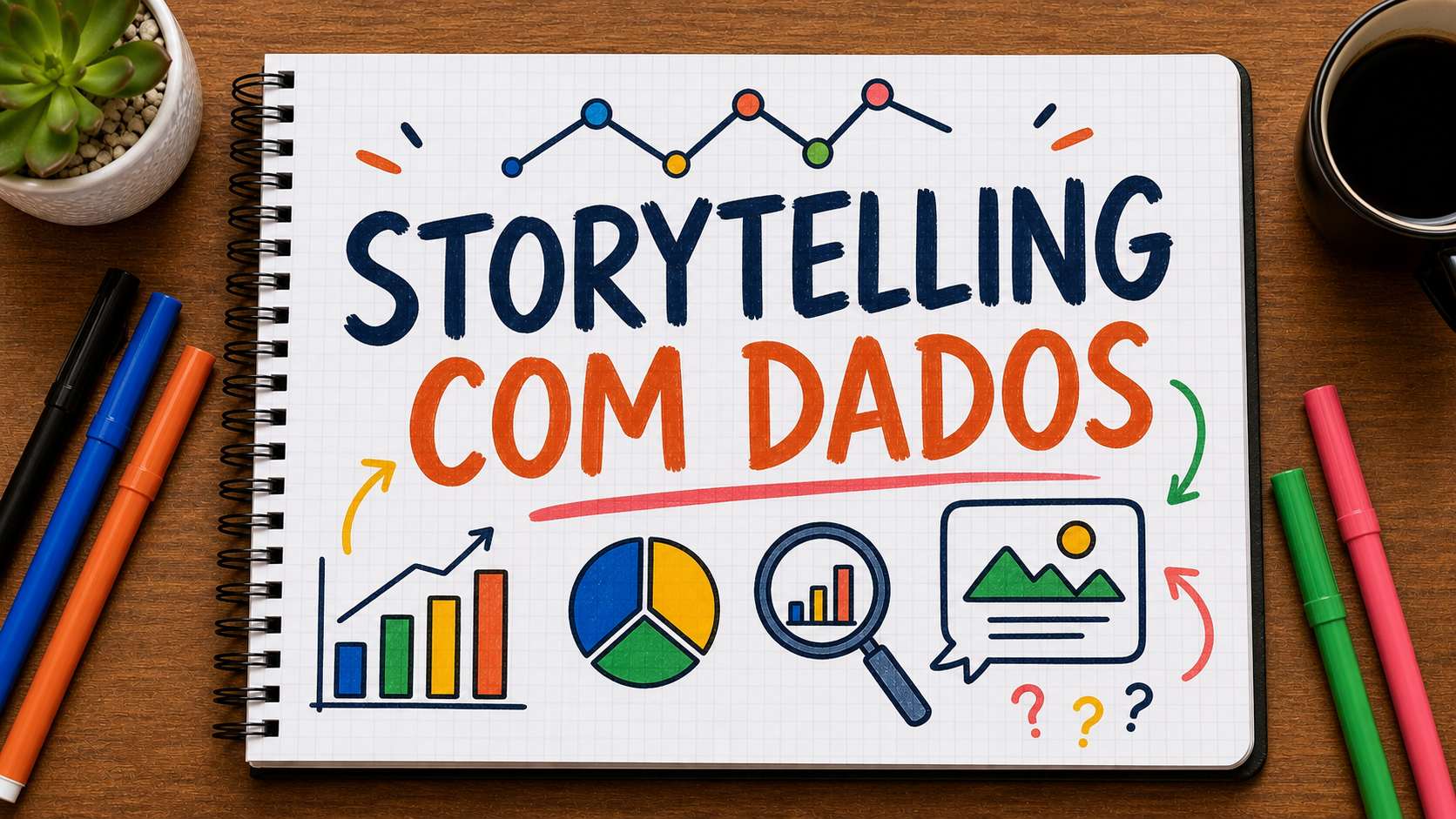 Ilustração editorial sobre storytelling com dados aplicada a empresas