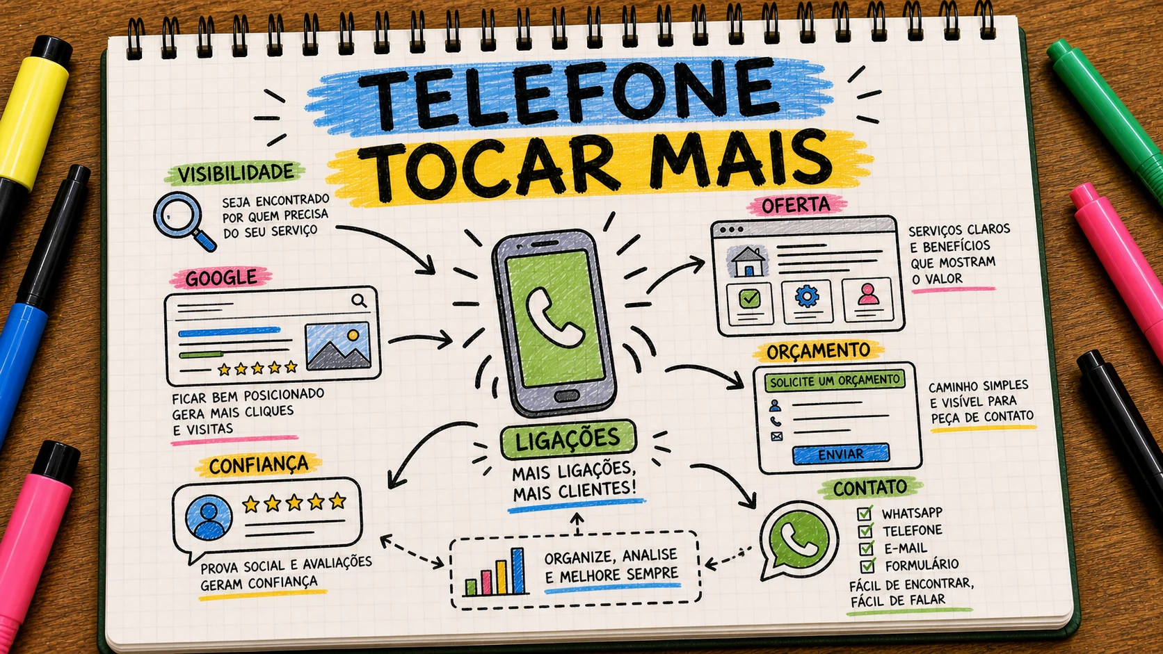 Como fazer meu telefone tocar mais na empresa com Google e contato claro