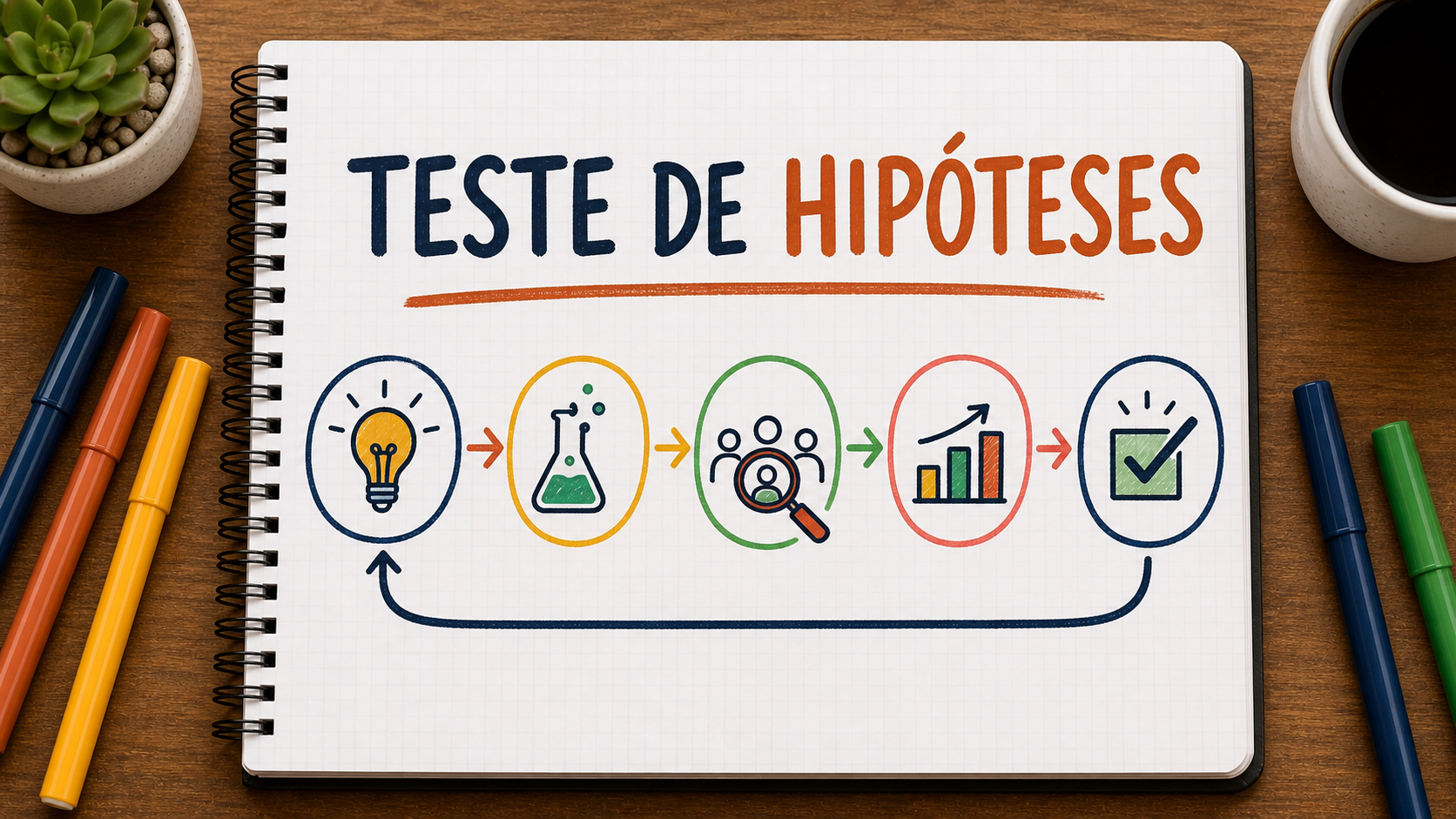 Diagrama conceitual sobre teste de hipóteses no marketing aplicado à estratégia empresarial