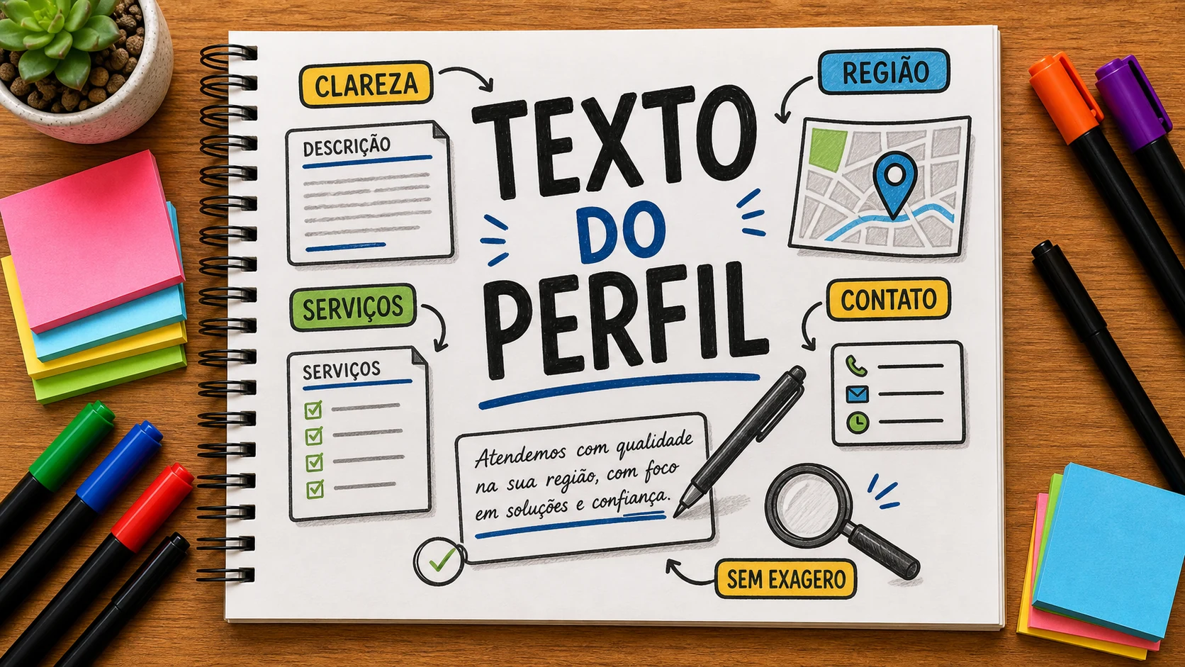 o que escrever no perfil da empresa no Google com clareza de serviços