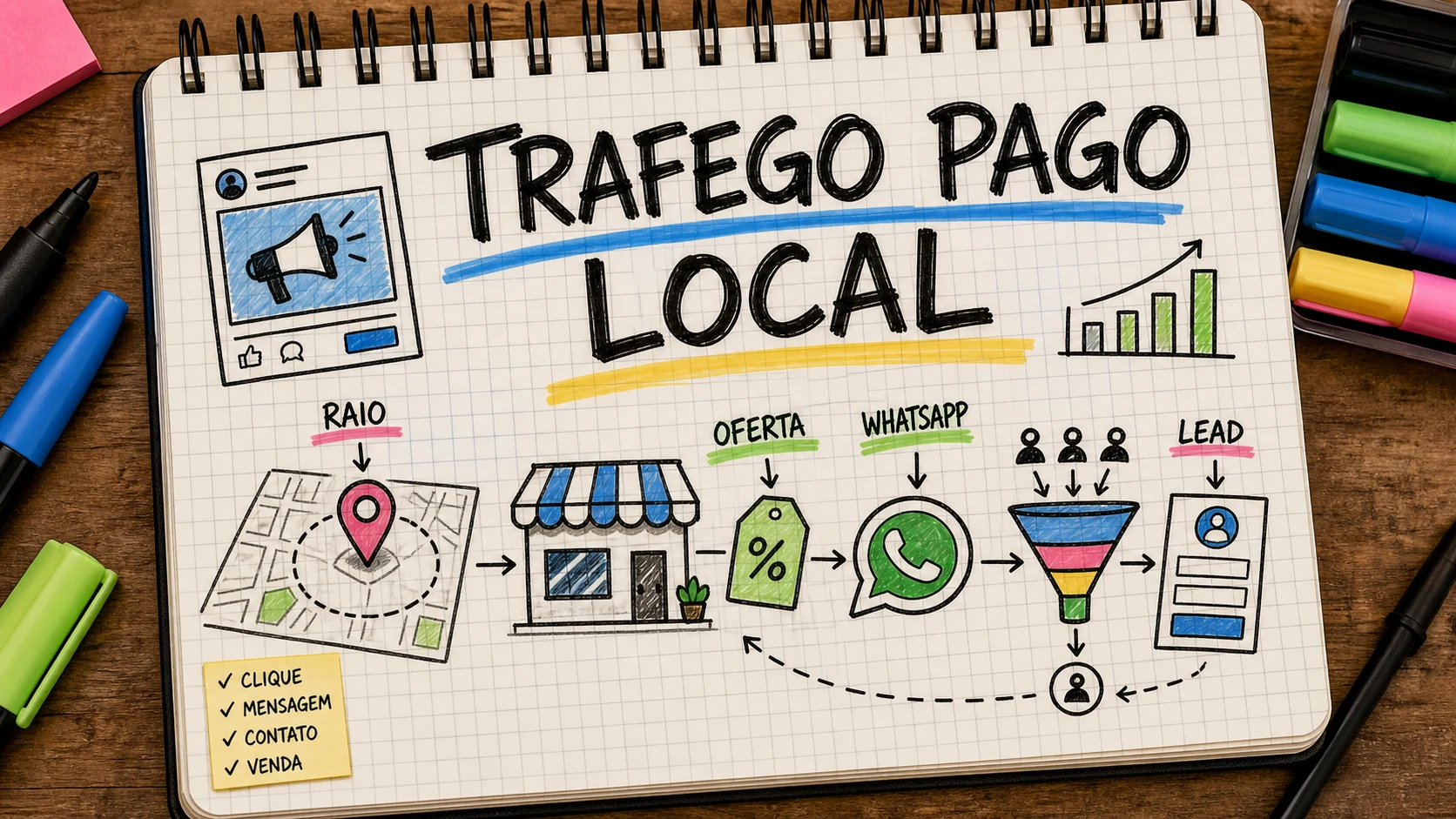 Tráfego pago para negócios locais com segmentação e atendimento organizado
