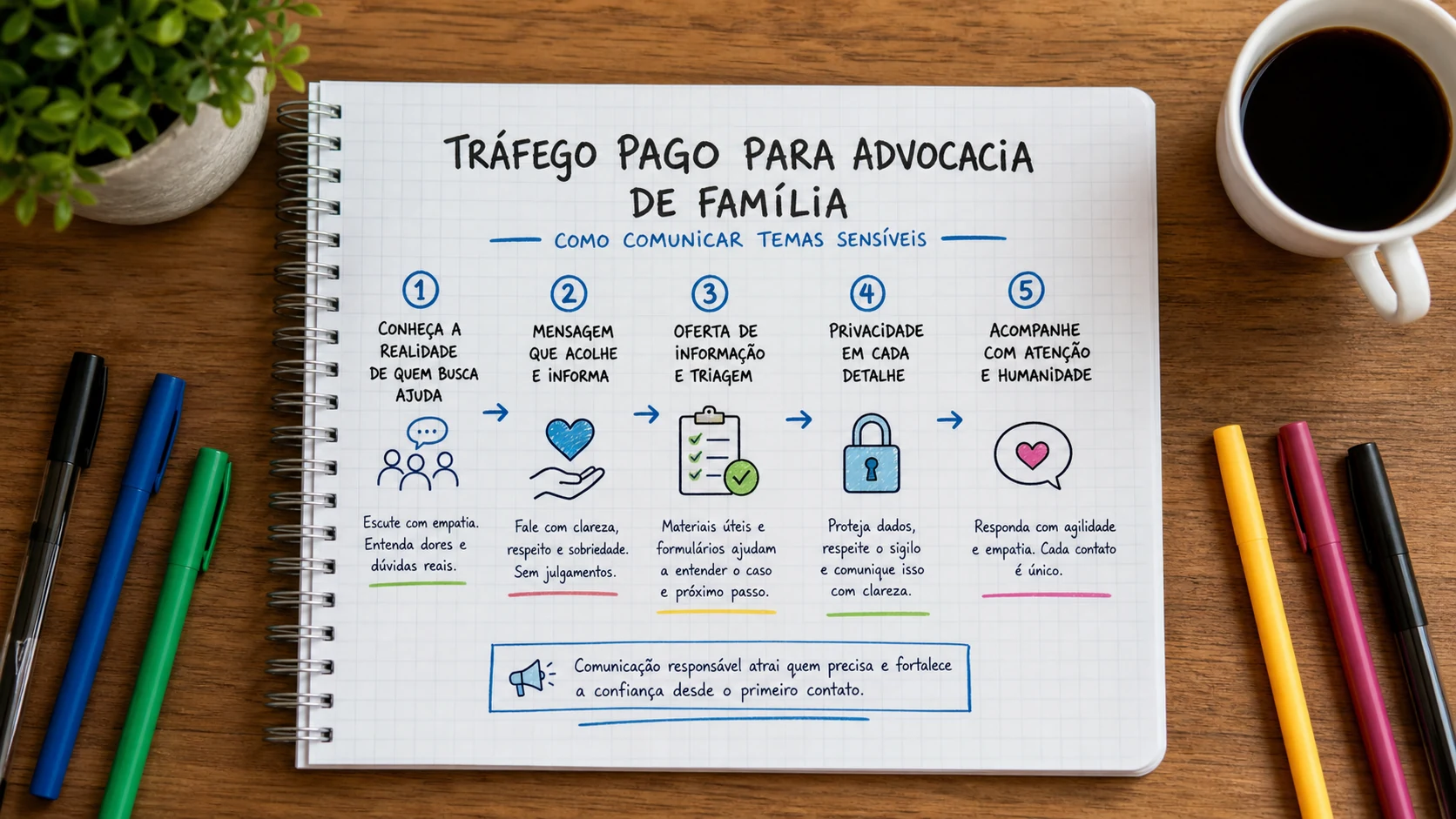 Infográfico sobre tráfego pago para advocacia de família aplicado a escritórios de advocacia.