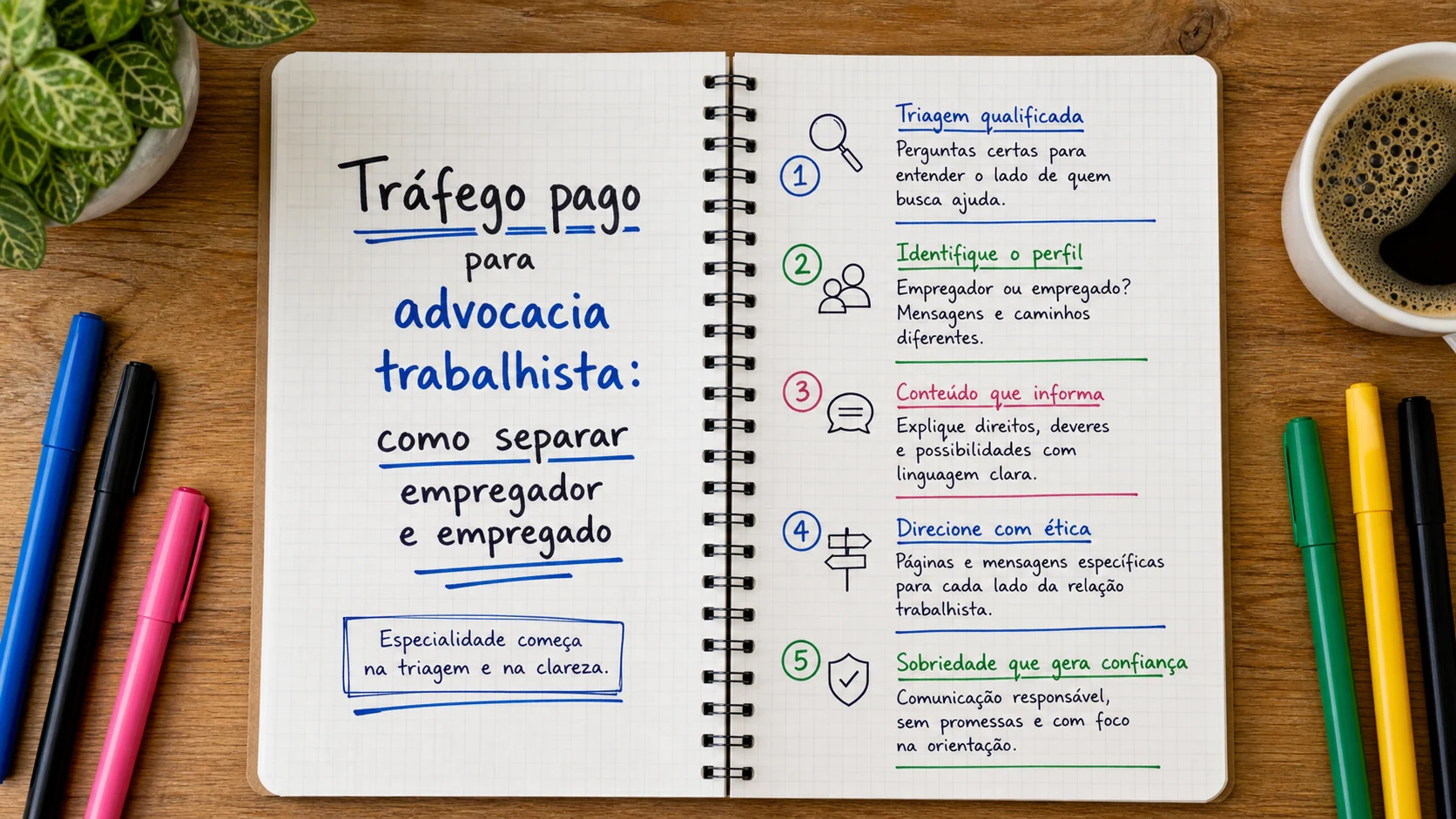 Infográfico sobre tráfego pago para advocacia trabalhista aplicado a escritórios de advocacia.