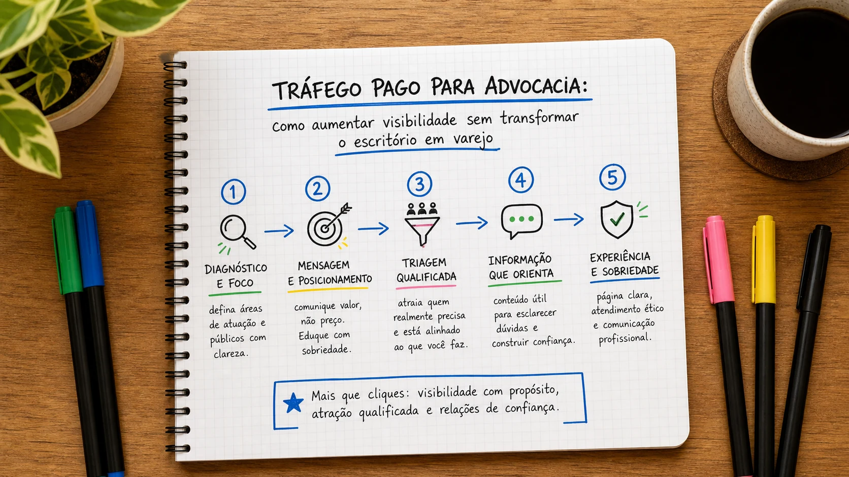 Infográfico sobre tráfego pago para advocacia aplicado a escritórios de advocacia.