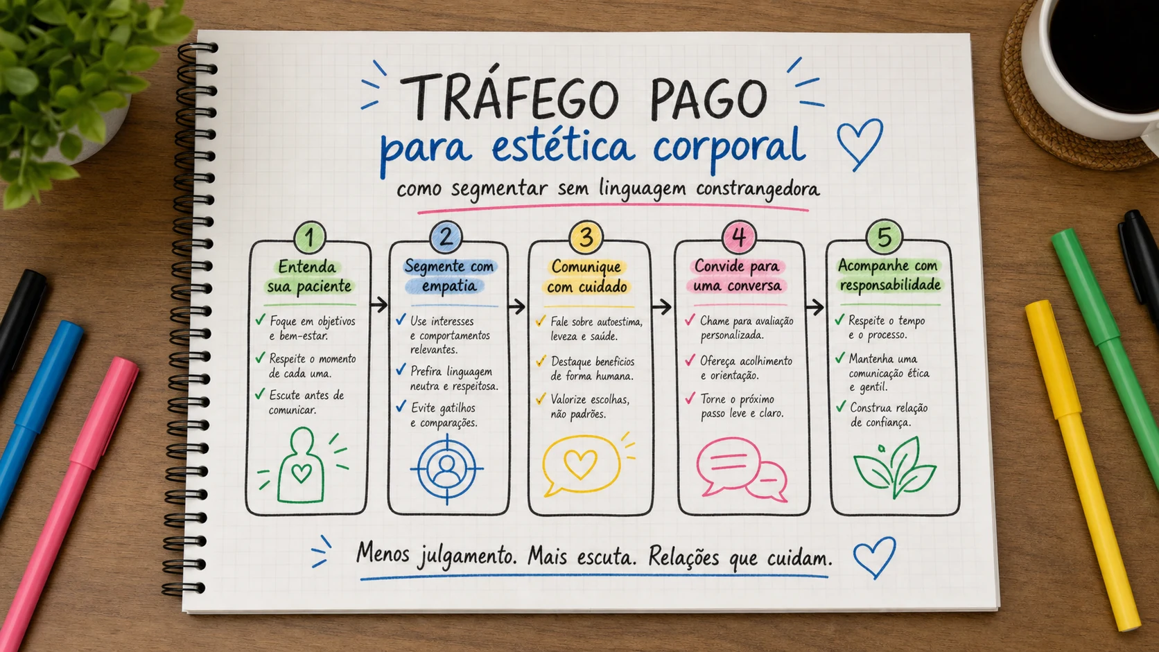 Infográfico sobre tráfego pago para estética corporal aplicado a clínicas de estética.