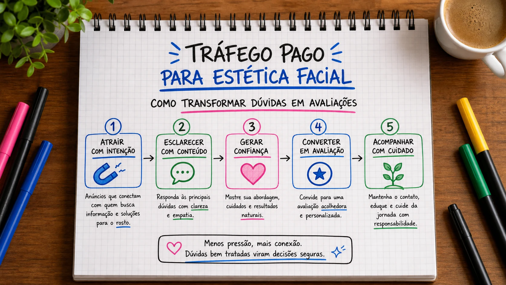 Infográfico sobre tráfego pago para estética facial aplicado a clínicas de estética.