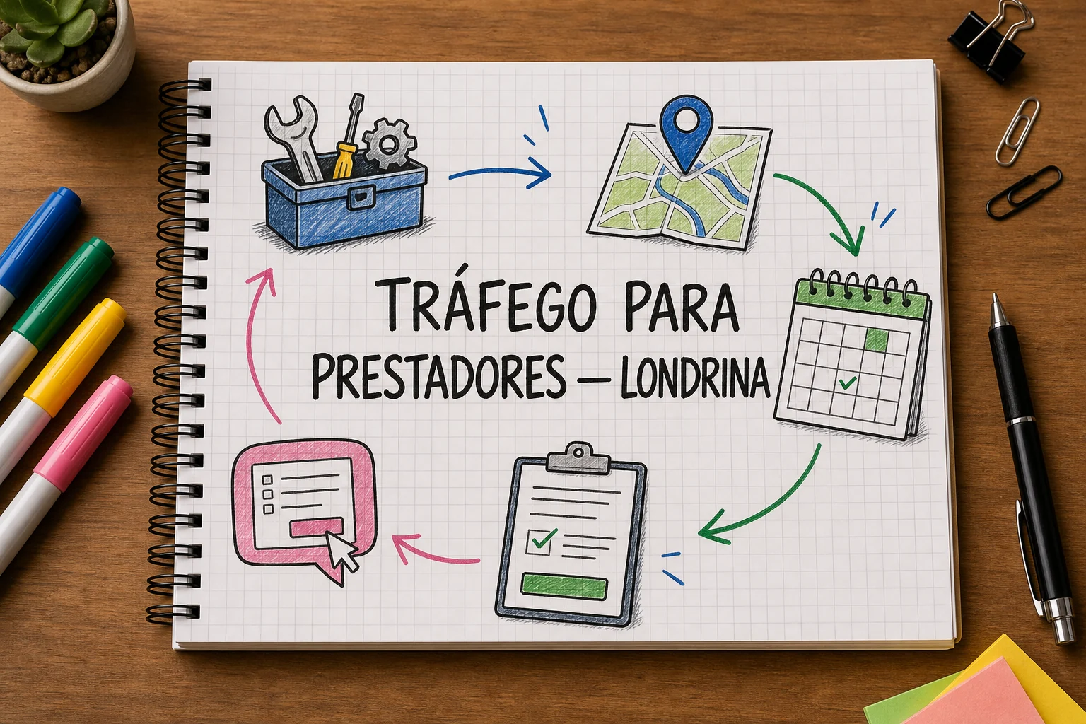 Tráfego pago para prestadores em Londrina, com planejamento, métricas e decisões comerciais