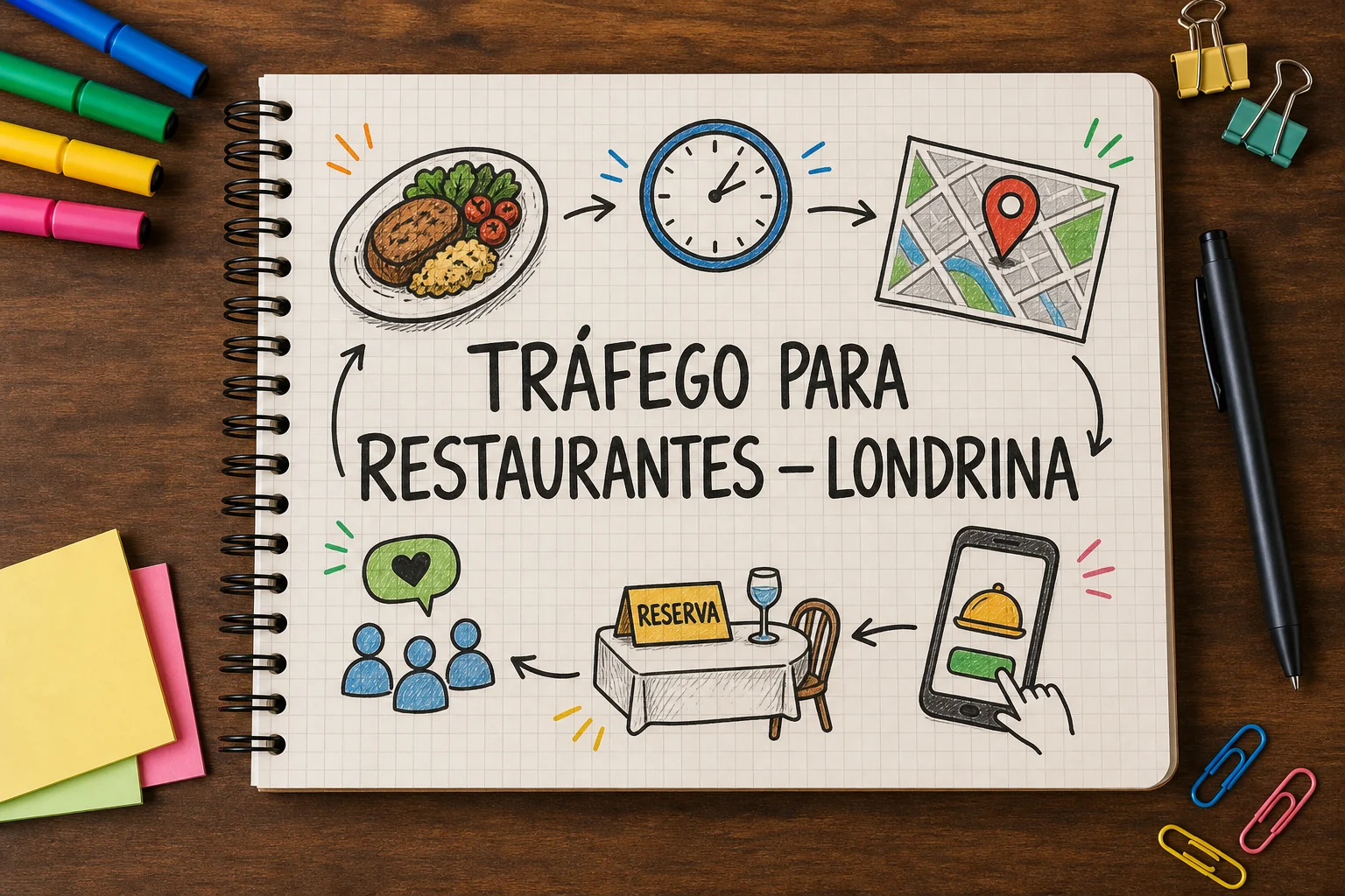 Tráfego pago para restaurantes em Londrina, com planejamento, métricas e decisões comerciais
