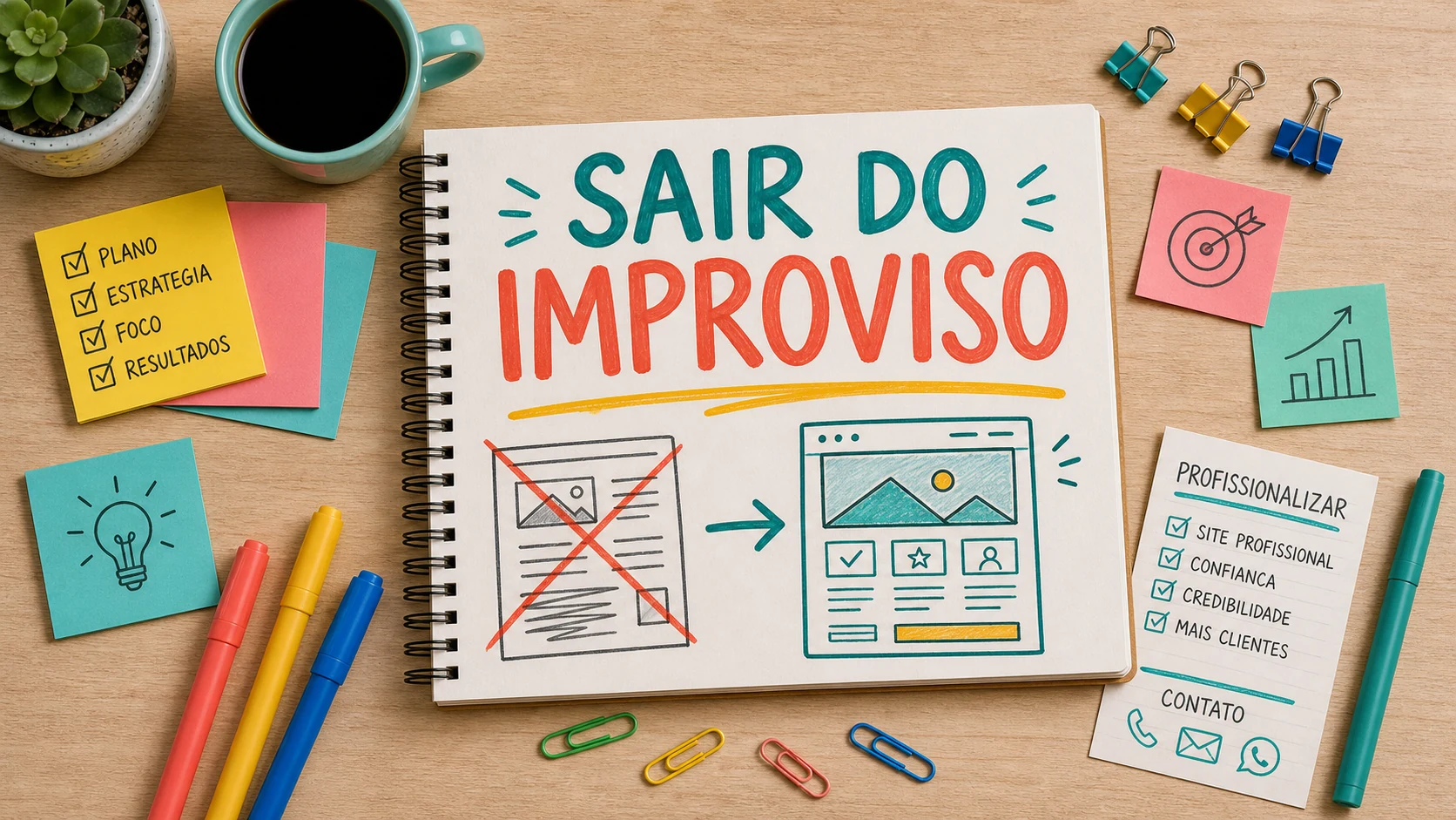 trocar página improvisada por site profissional que passa confiança