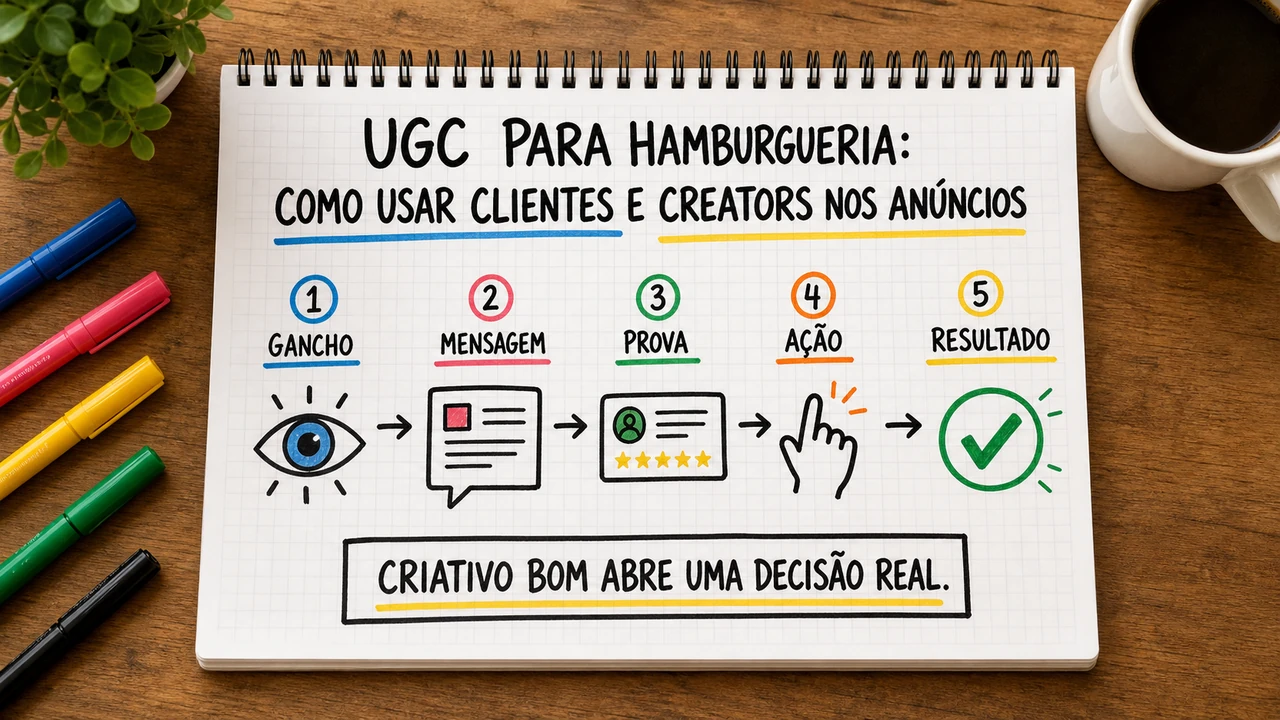 Composição editorial sobre ugc para hamburgueria conectando campanha, atendimento e resultado