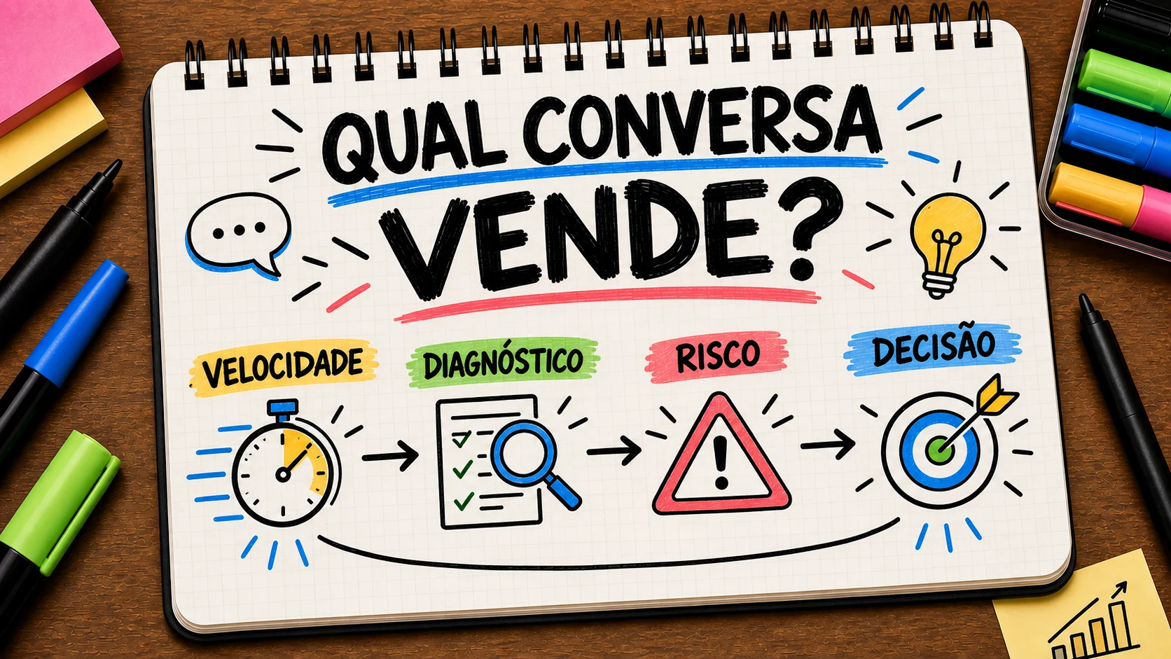 Venda transacional e consultiva comparando velocidade, diagnóstico, risco e decisão