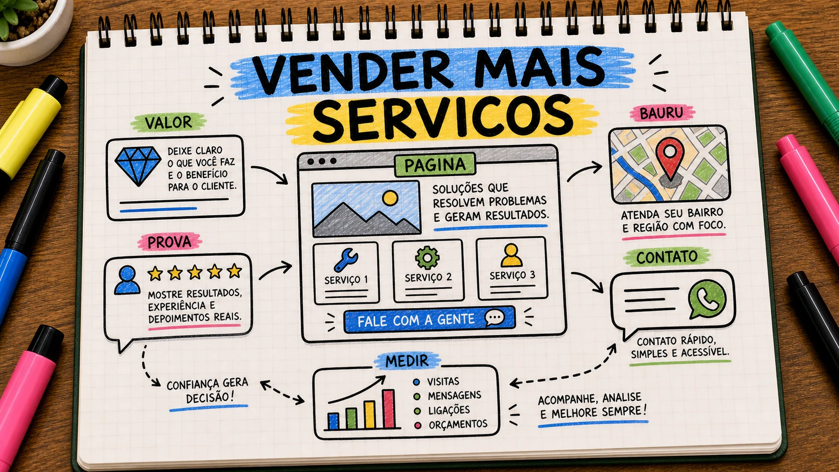 Como vender mais serviços em Bauru com prova, clareza e contato simples